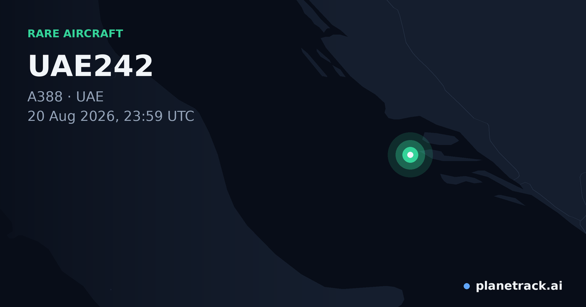 Map of where UAE242's rare aircraft happened