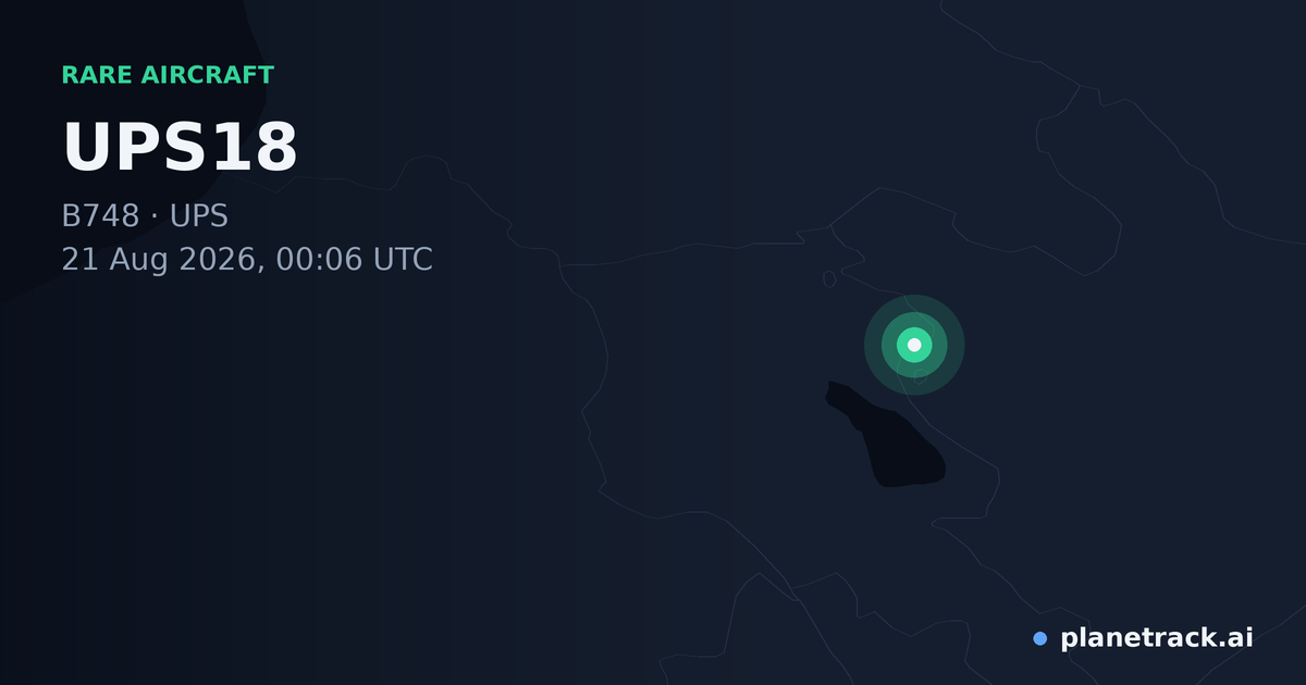 Map of where UPS18's rare aircraft happened