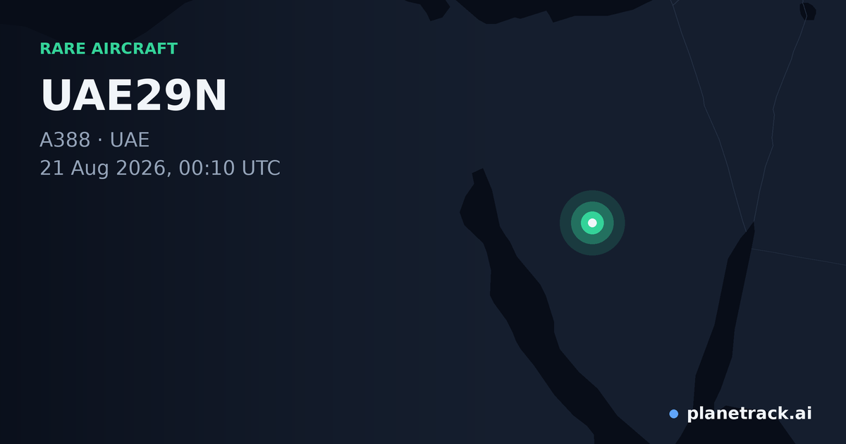 Map of where UAE29N's rare aircraft happened