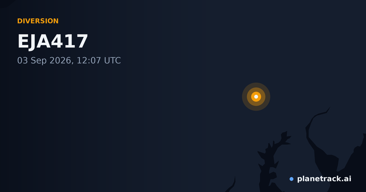 Map of where EJA417's diversion happened