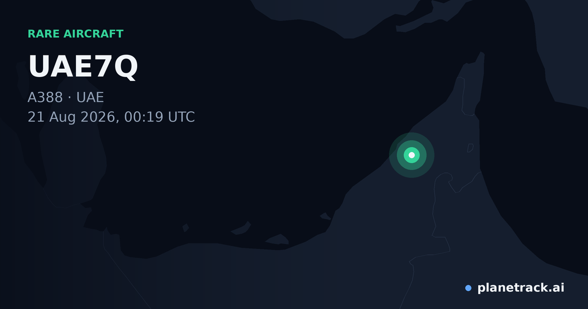 Map of where UAE7Q's rare aircraft happened
