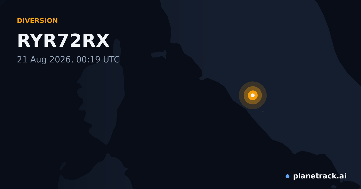 Map of where RYR72RX's diversion happened