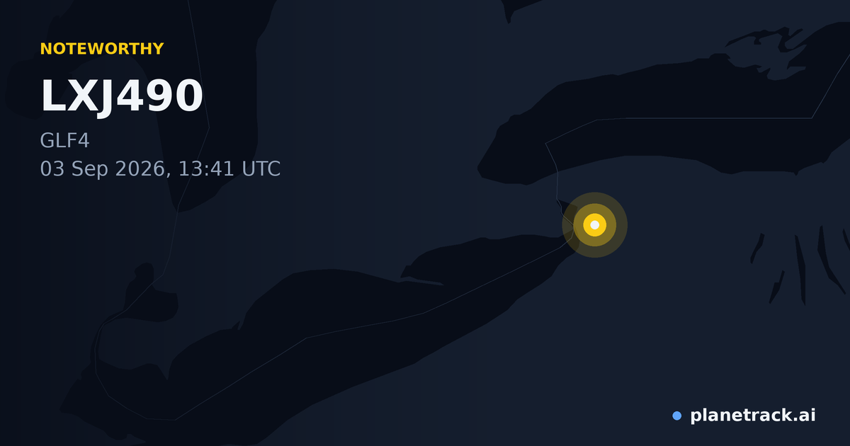 Map of where LXJ490's special aircraft happened
