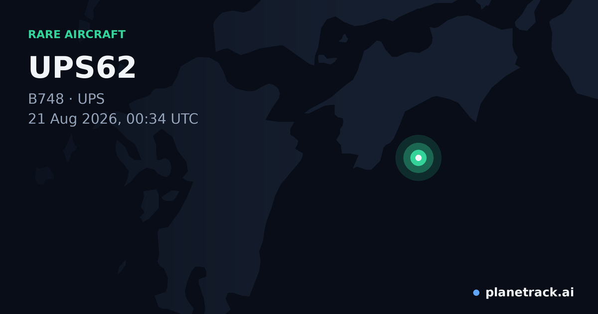 Map of where UPS62's rare aircraft happened
