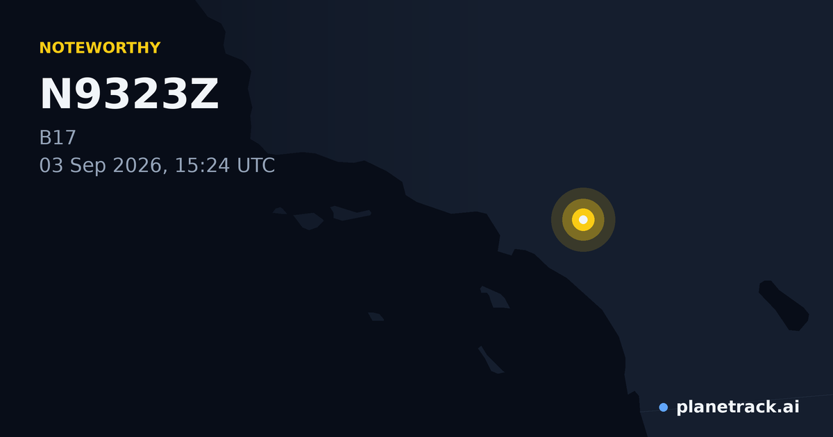Map of where N9323Z's special aircraft happened