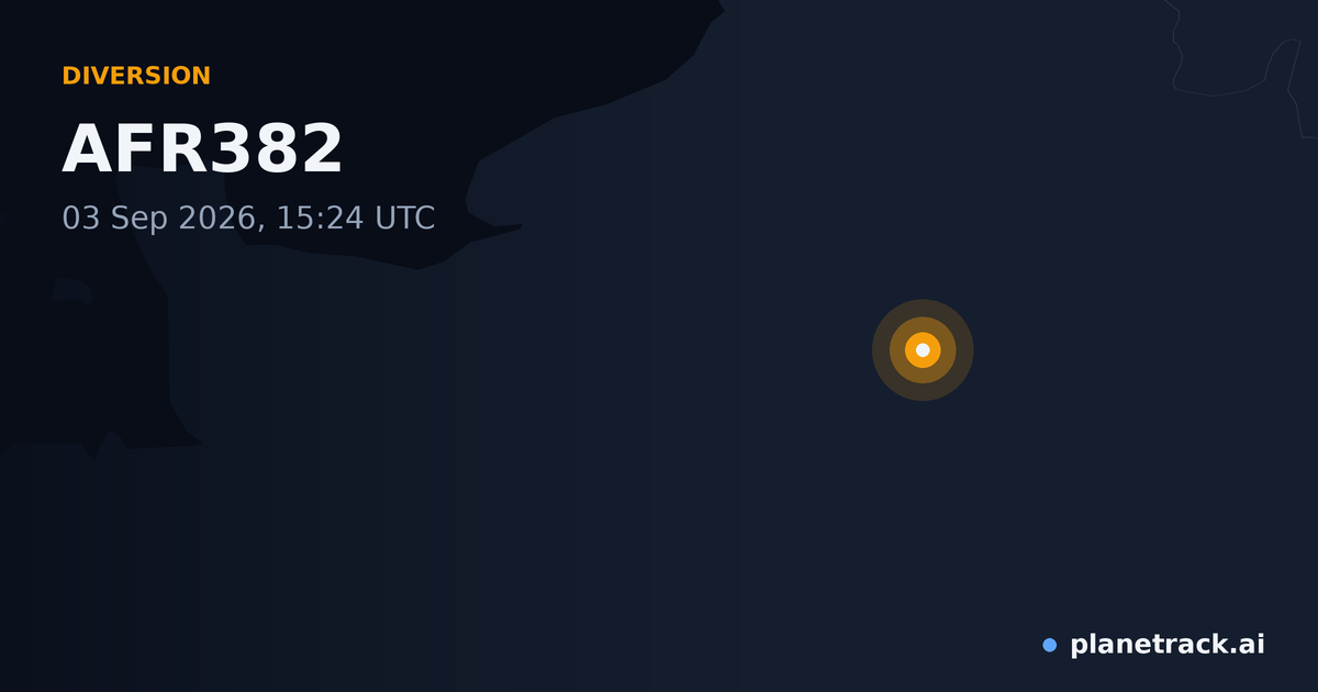Map of where AFR382's diversion happened