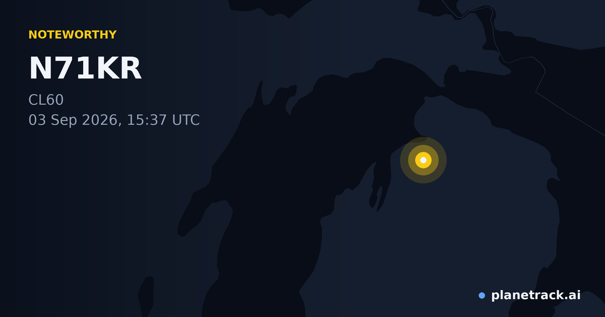 Map of where N71KR's special aircraft happened