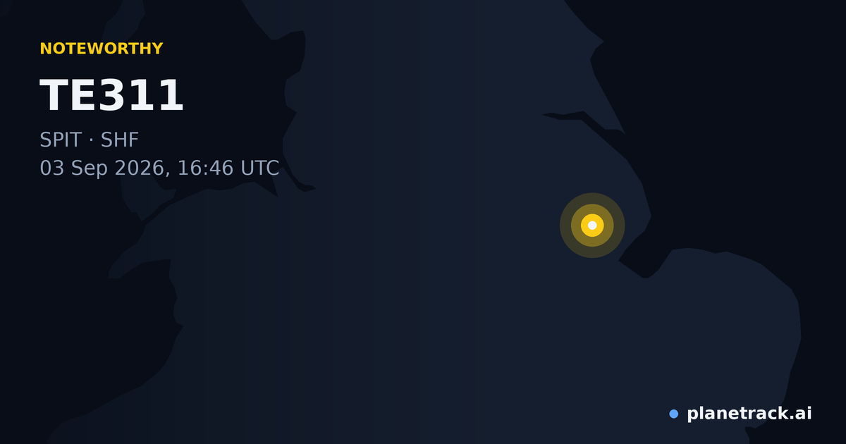 Map of where TE311's special aircraft happened
