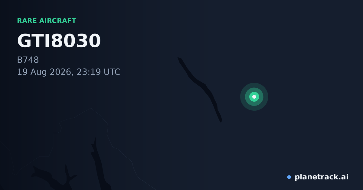 Map of where GTI8030's rare aircraft happened