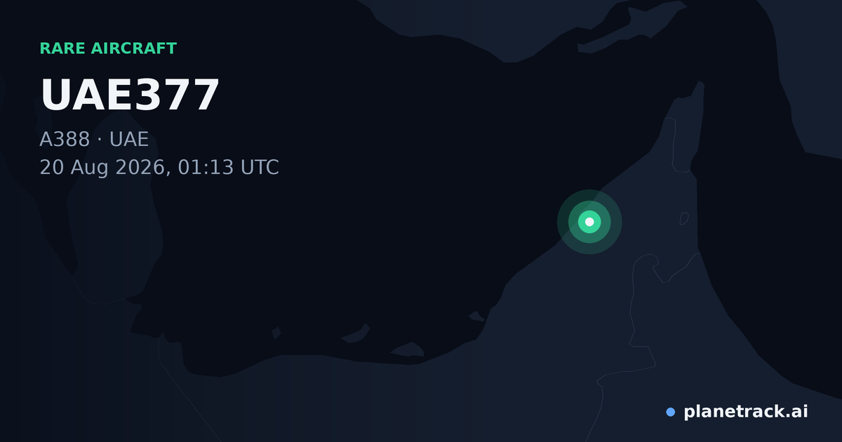 Map of where UAE377's rare aircraft happened