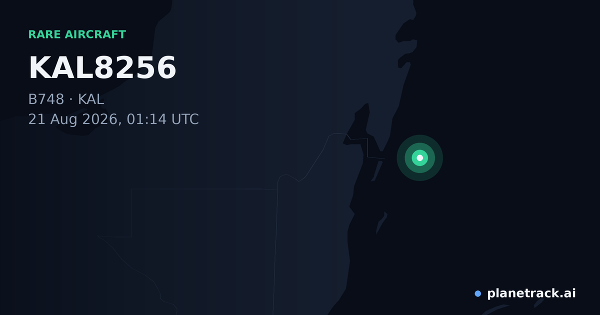 Map of where KAL8256's rare aircraft happened