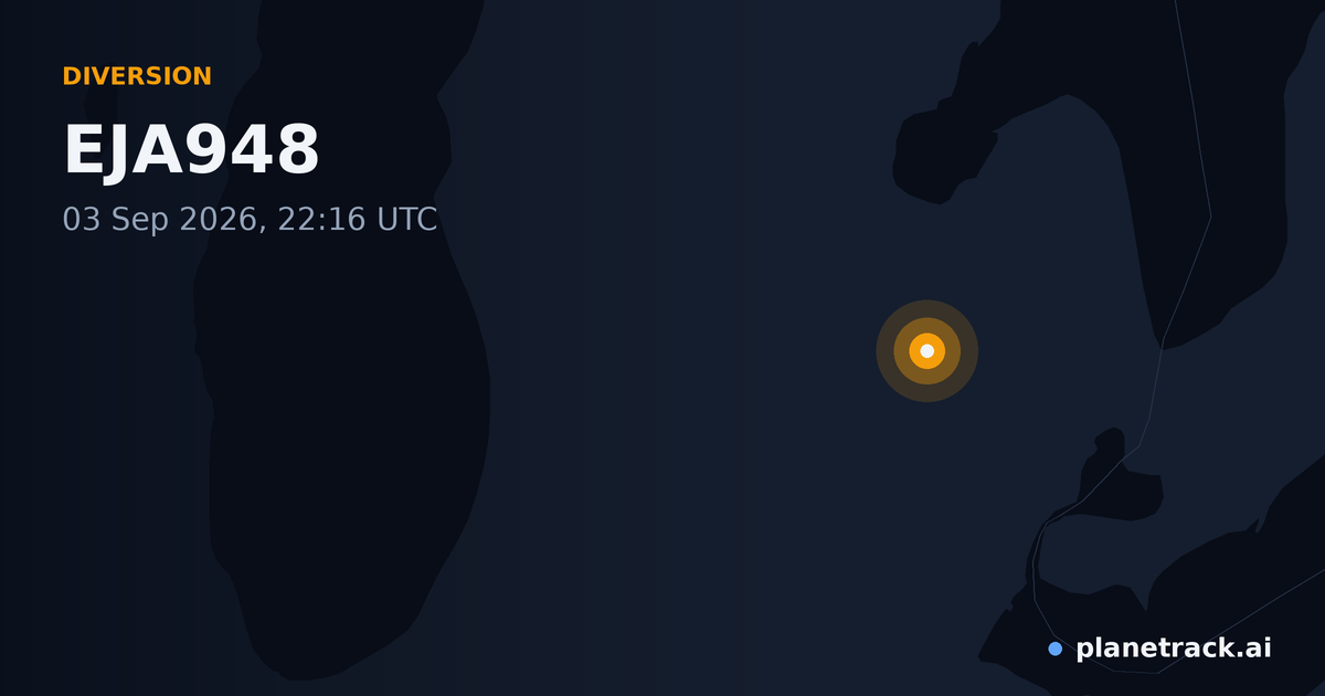 Map of where EJA948's diversion happened