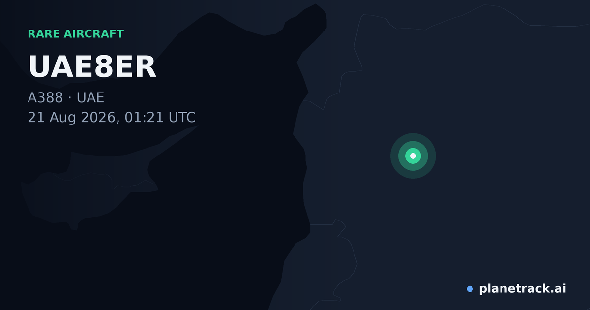 Map of where UAE8ER's rare aircraft happened