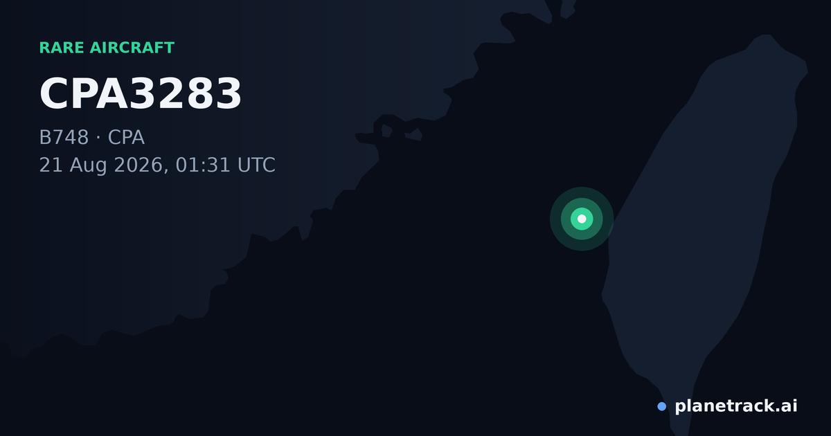 Map of where CPA3283's rare aircraft happened