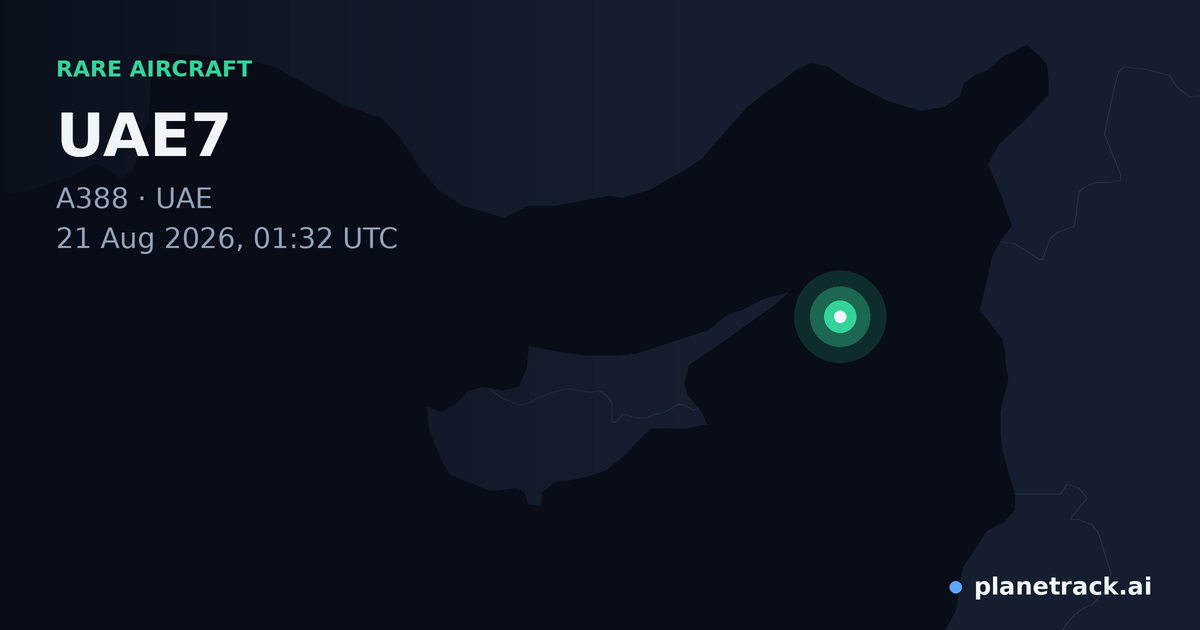 Map of where UAE7's rare aircraft happened