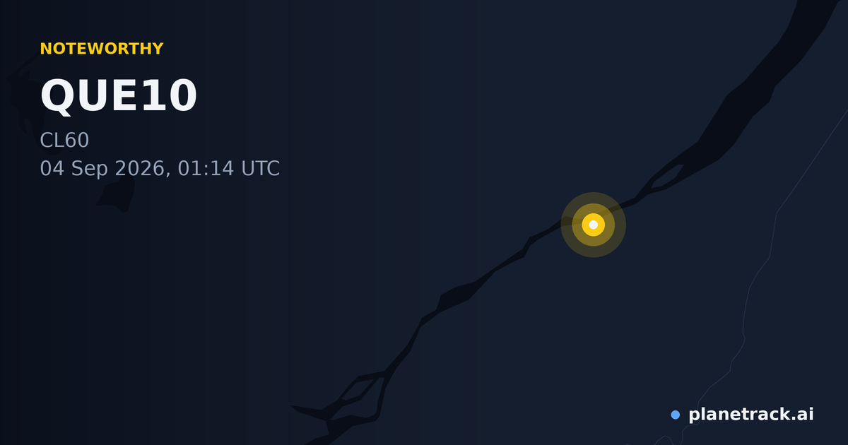 Map of where QUE10's special aircraft happened