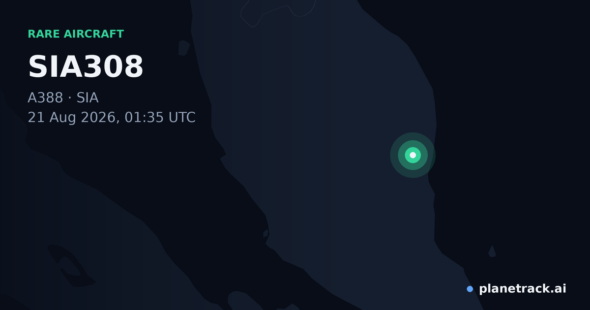 Map of where SIA308's rare aircraft happened