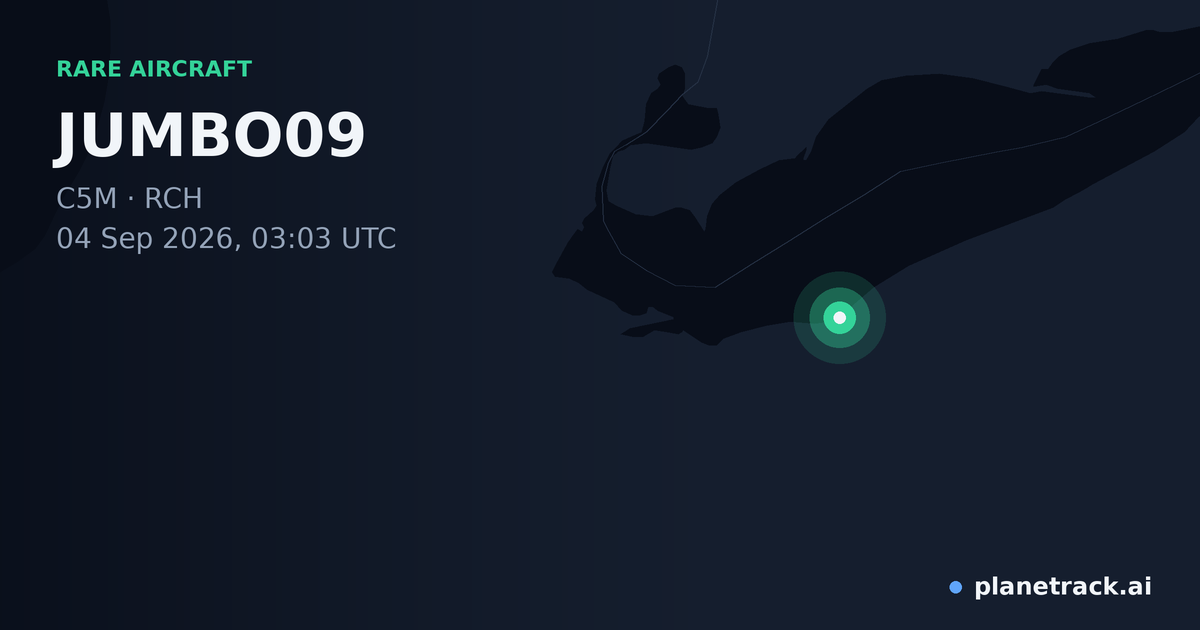 Map of where JUMBO09's rare aircraft happened
