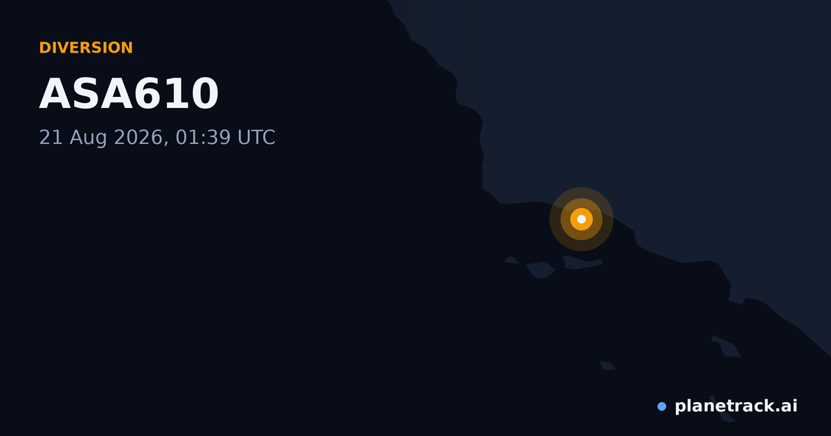 Map of where ASA610's diversion happened