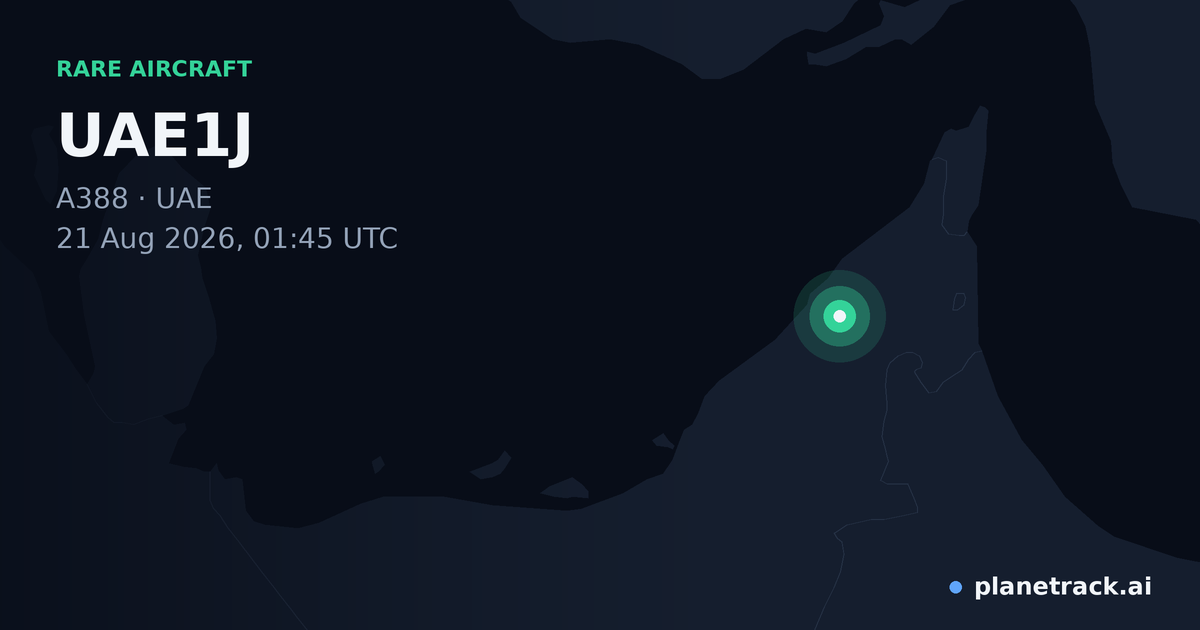 Map of where UAE1J's rare aircraft happened