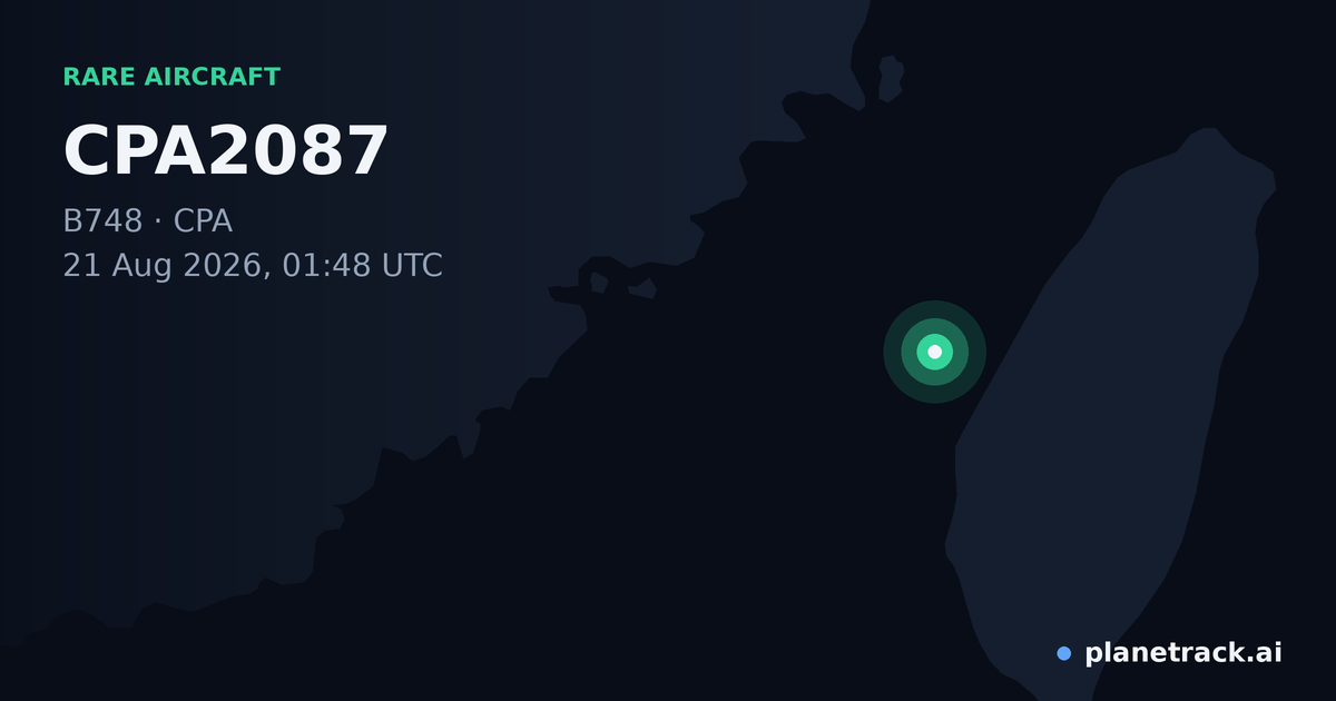 Map of where CPA2087's rare aircraft happened