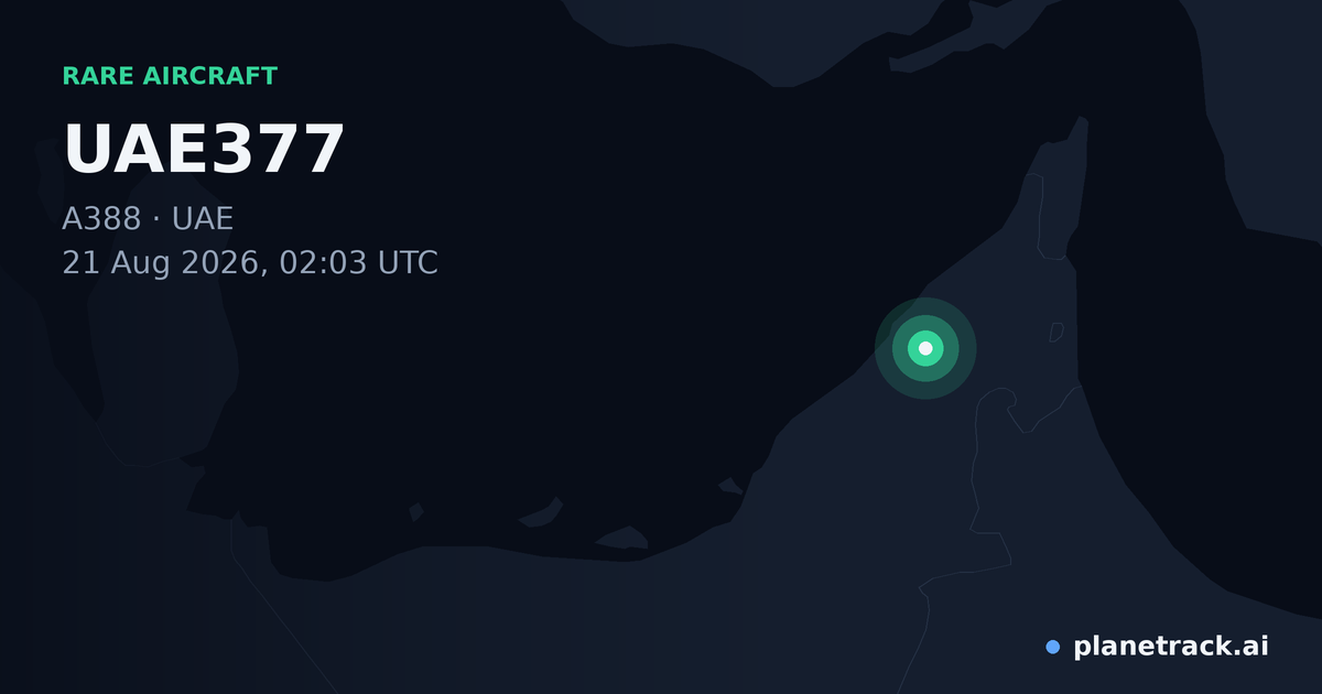 Map of where UAE377's rare aircraft happened