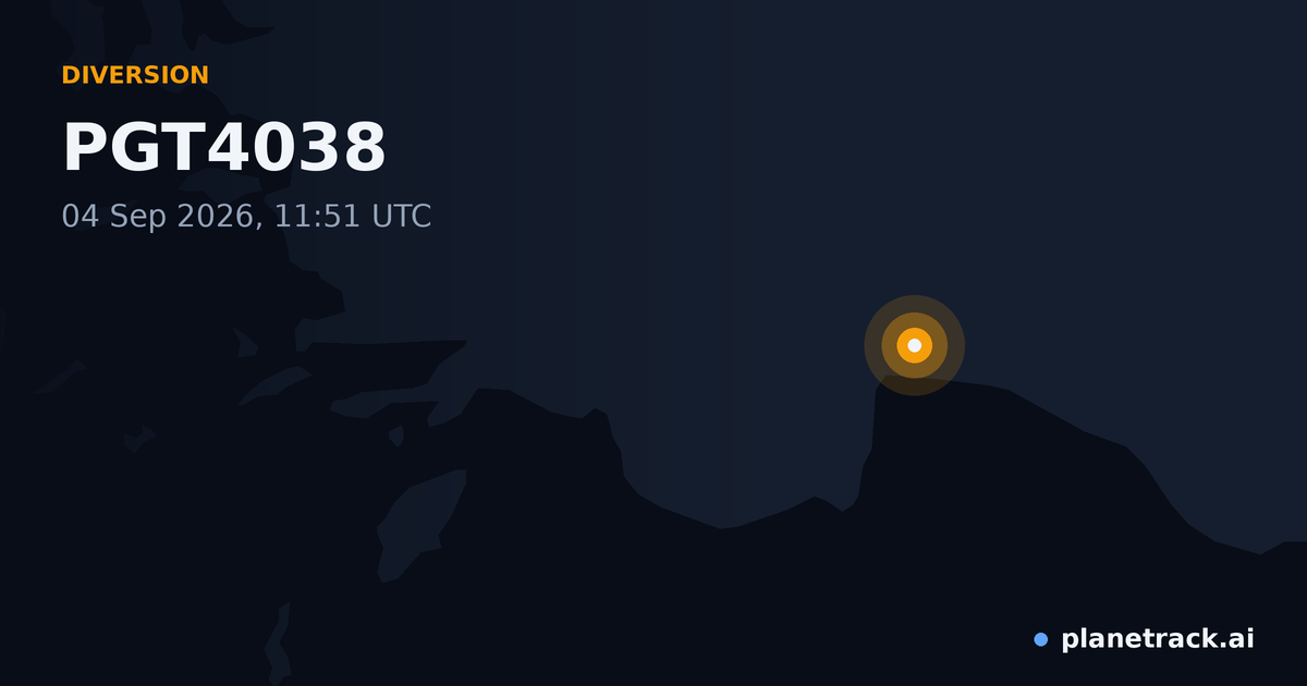 Map of where PGT4038's diversion happened