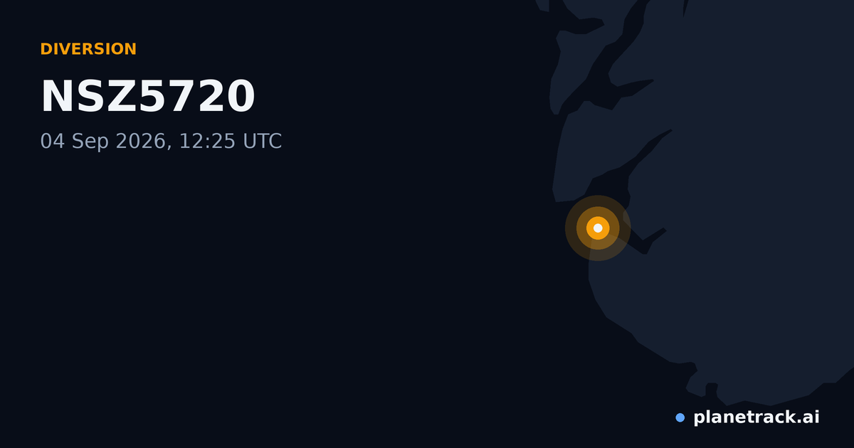 Map of where NSZ5720's diversion happened