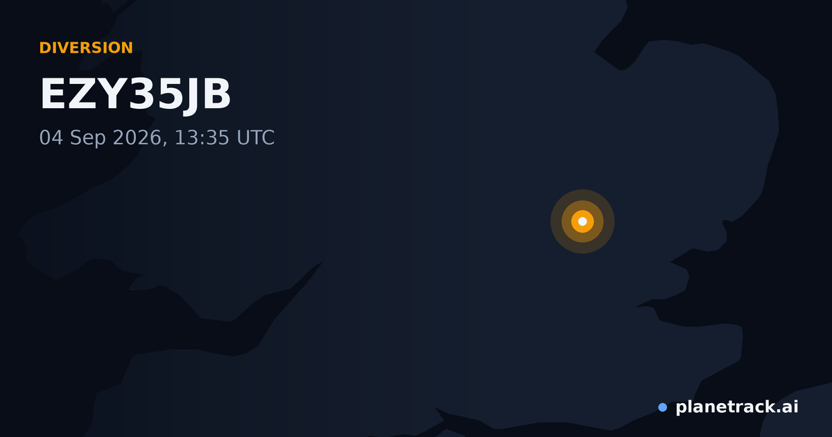 Map of where EZY35JB's diversion happened