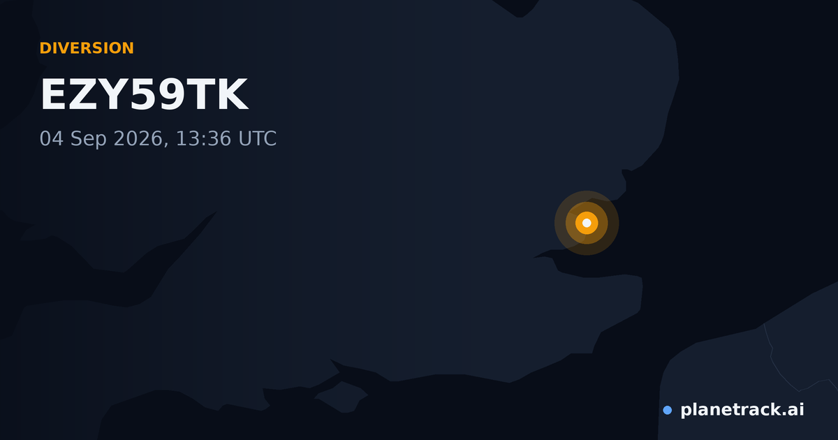 Map of where EZY59TK's diversion happened