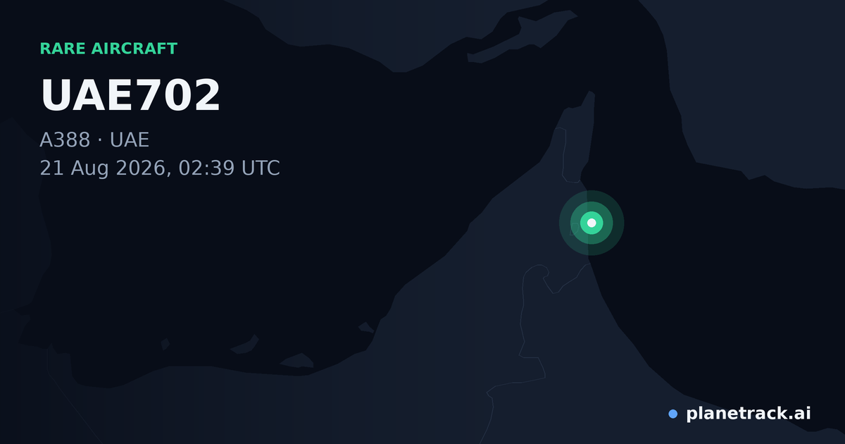 Map of where UAE702's rare aircraft happened