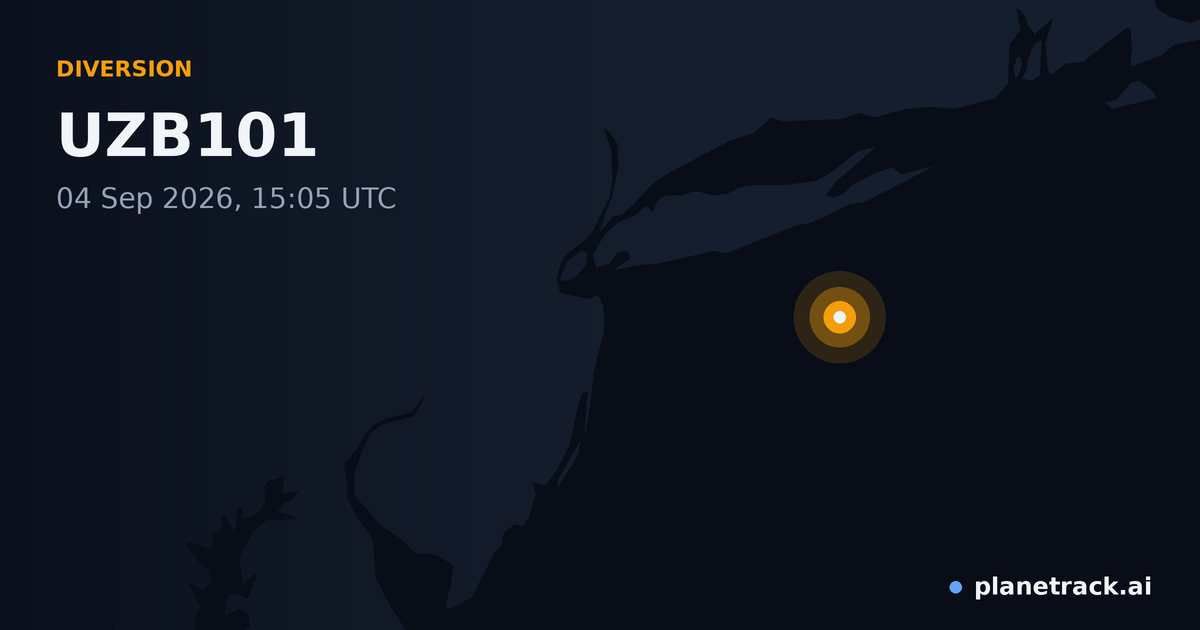 Map of where UZB101's diversion happened