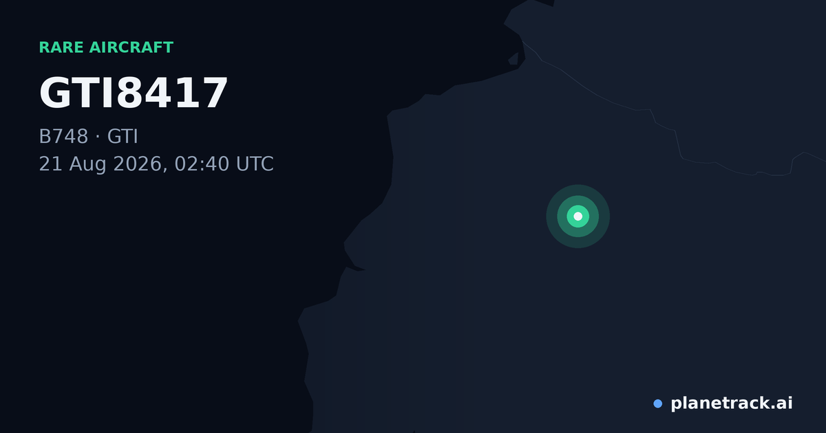 Map of where GTI8417's rare aircraft happened