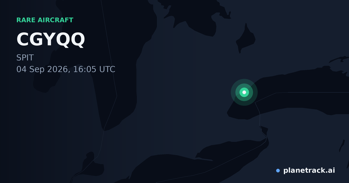 Map of where CGYQQ's rare aircraft happened