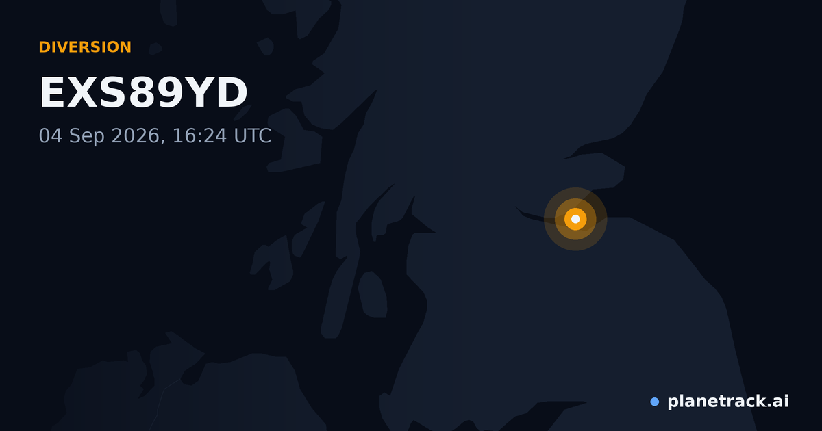 Map of where EXS89YD's diversion happened