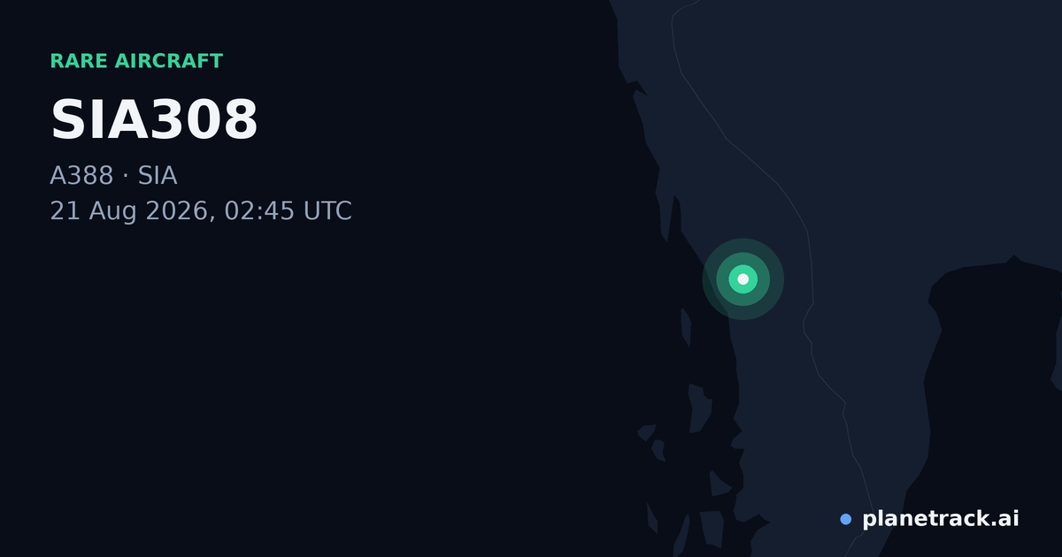 Map of where SIA308's rare aircraft happened
