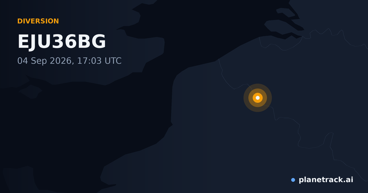 Map of where EJU36BG's diversion happened