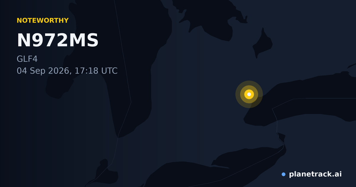 Map of where N972MS's special aircraft happened