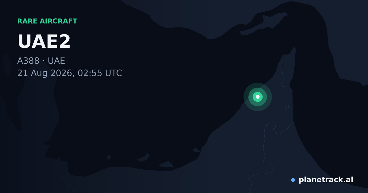 Map of where UAE2's rare aircraft happened