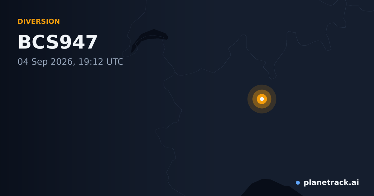 Map of where BCS947's diversion happened