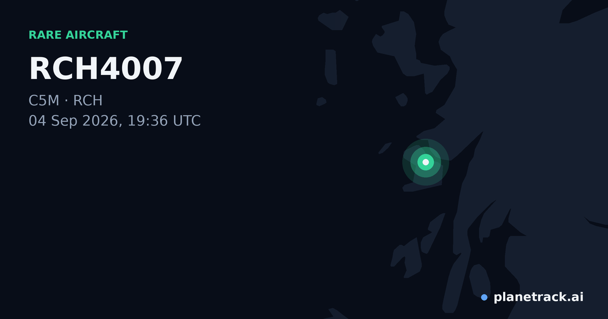 Map of where RCH4007's rare aircraft happened