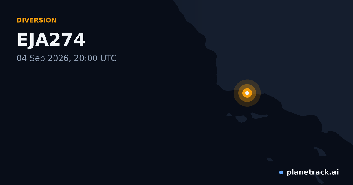 Map of where EJA274's diversion happened