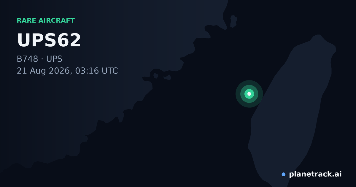 Map of where UPS62's rare aircraft happened