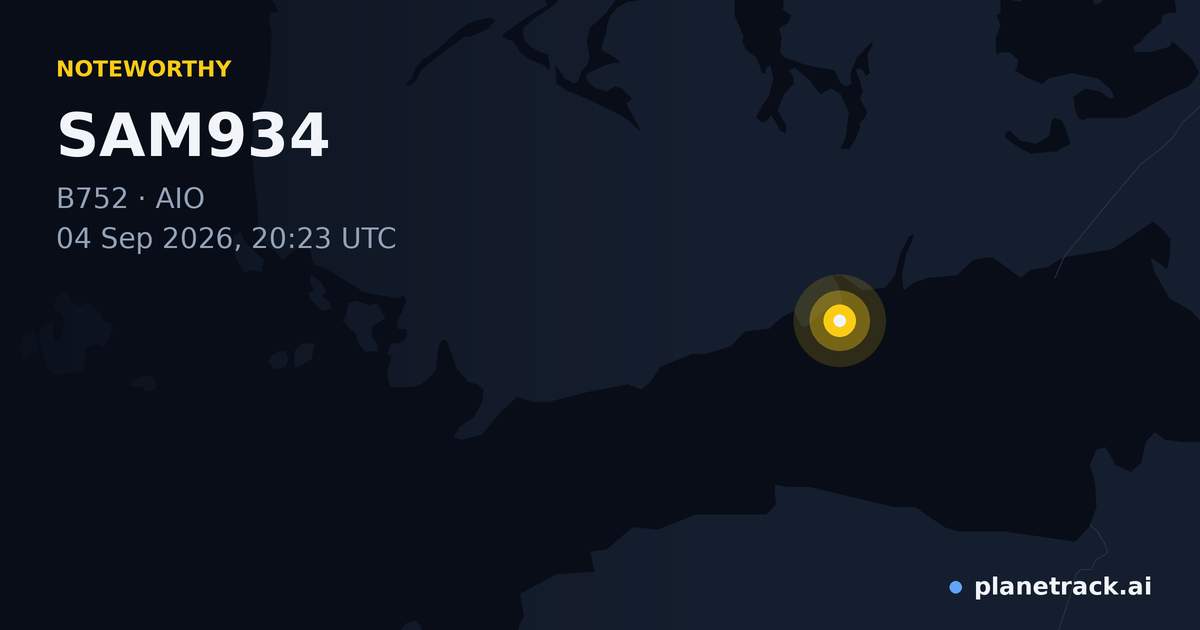 Map of where SAM934's special aircraft happened