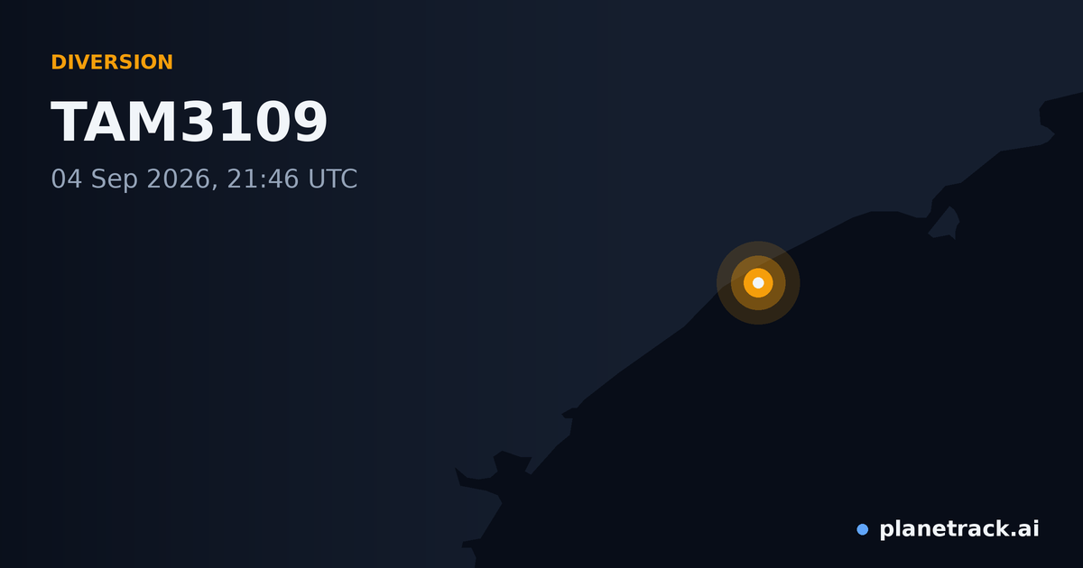 Map of where TAM3109's diversion happened