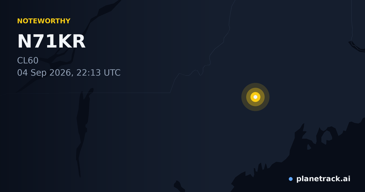 Map of where N71KR's special aircraft happened