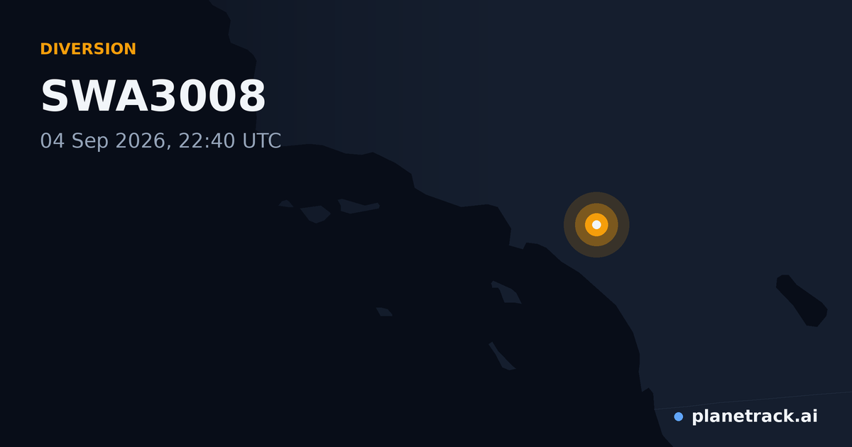 Map of where SWA3008's diversion happened