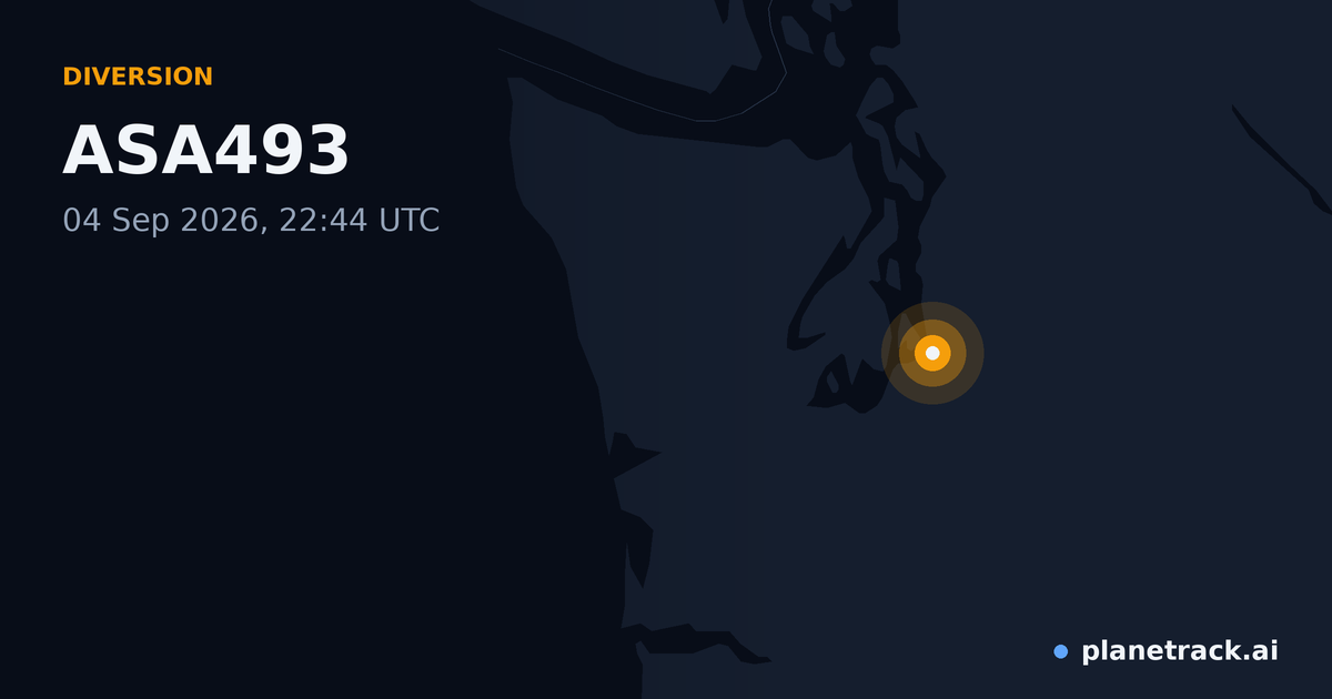 Map of where ASA493's diversion happened