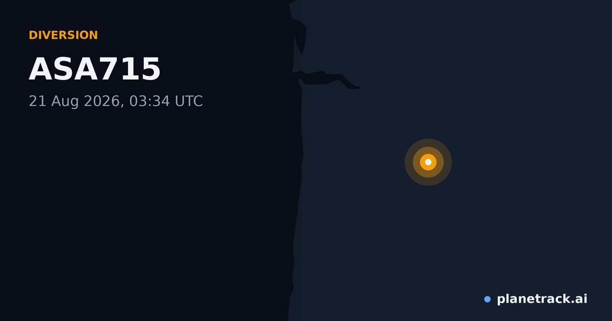 Map of where ASA715's diversion happened