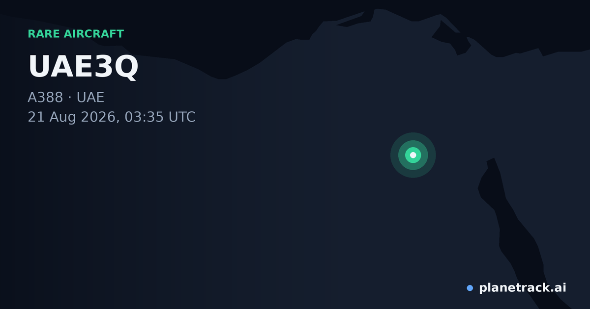 Map of where UAE3Q's rare aircraft happened